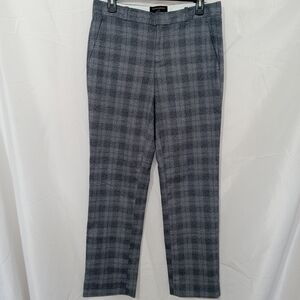 Banana Republic Ryan Fit Plaid Trousers Womens 6 Blue White Career Pants Preppy